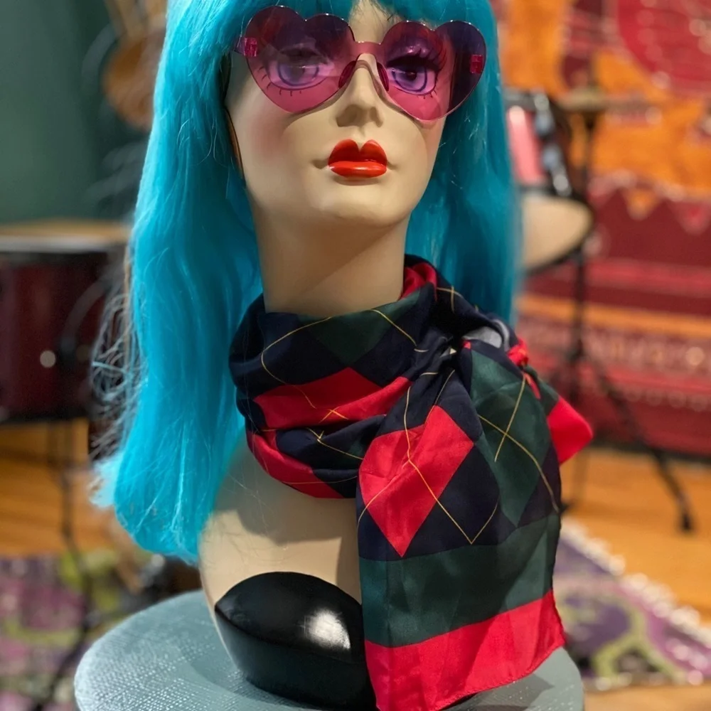 Vintage Argyle silk scarf